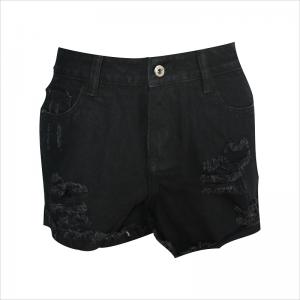 černý denim rip short WS1434