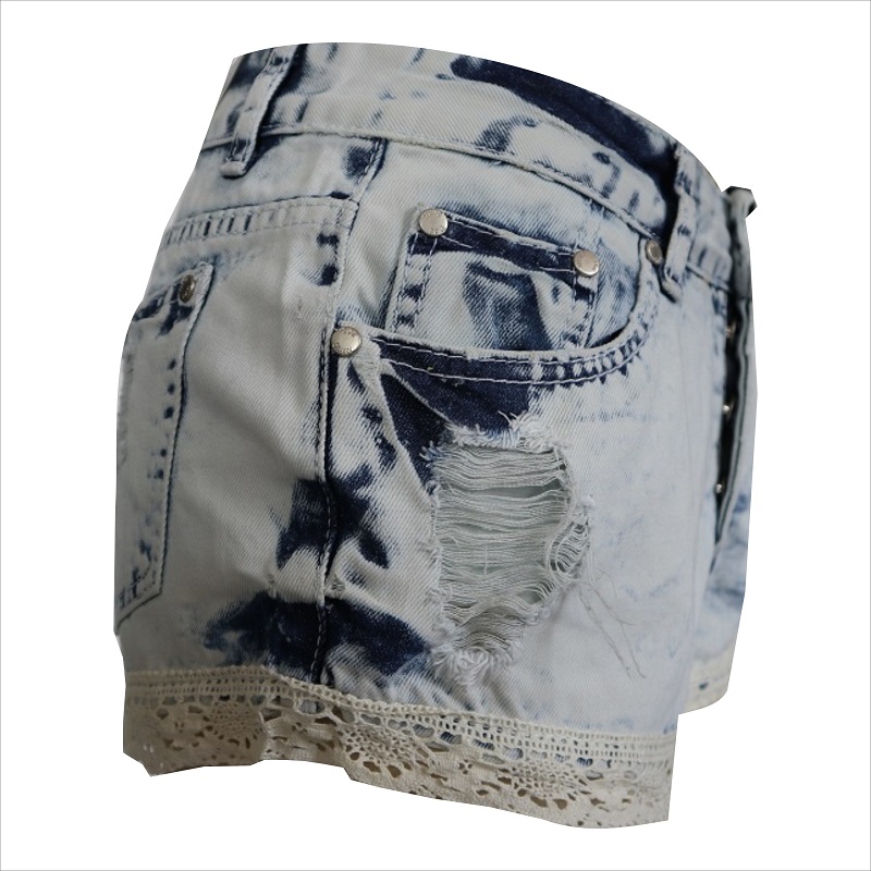 móda ženy krajka hem jean short WS1014