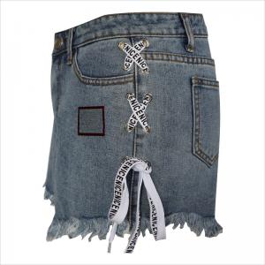 vytištěné slogamové šněrování na volném hem short WS1483