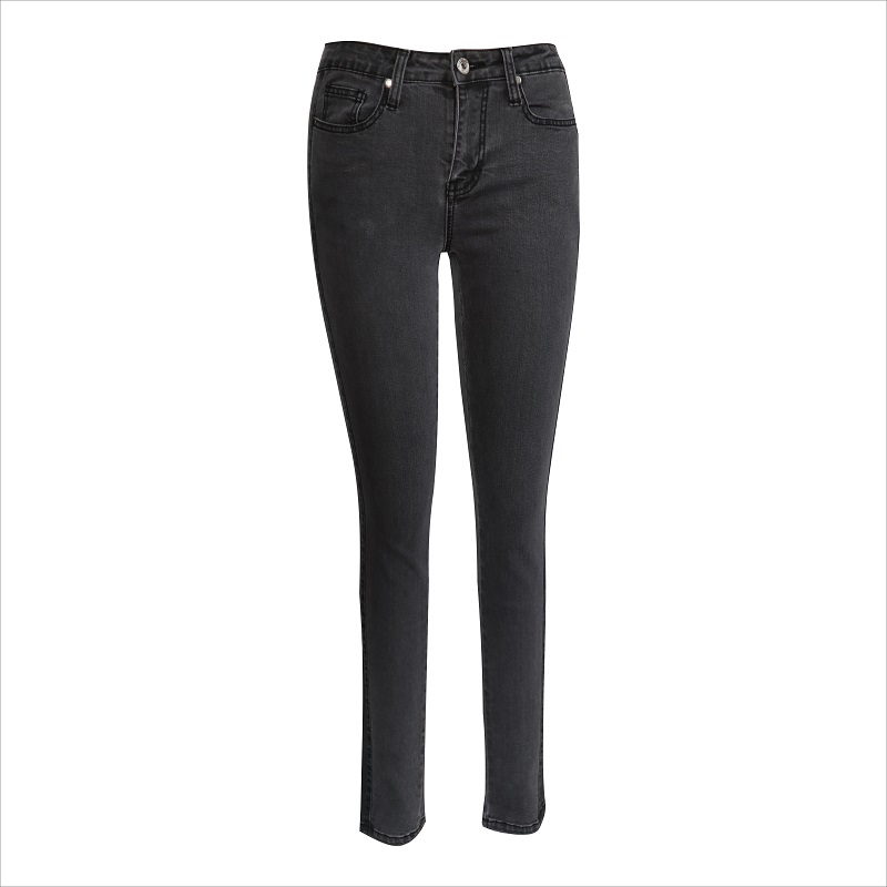módní šedé chlupaté džíny WS10121