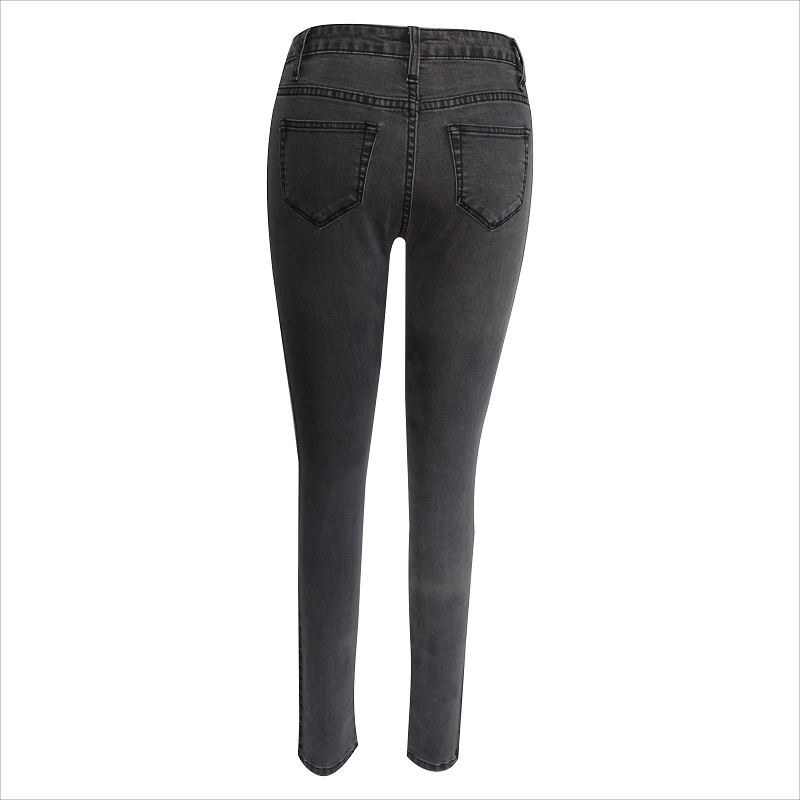 módní šedé chlupaté džíny WS10121