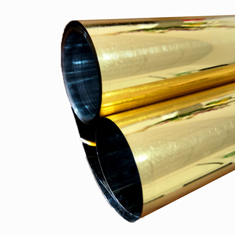 120 mikronový film Mylar Vysoce lesklý zlatý metalizovaný PET filmový válec pro tváření za tepla