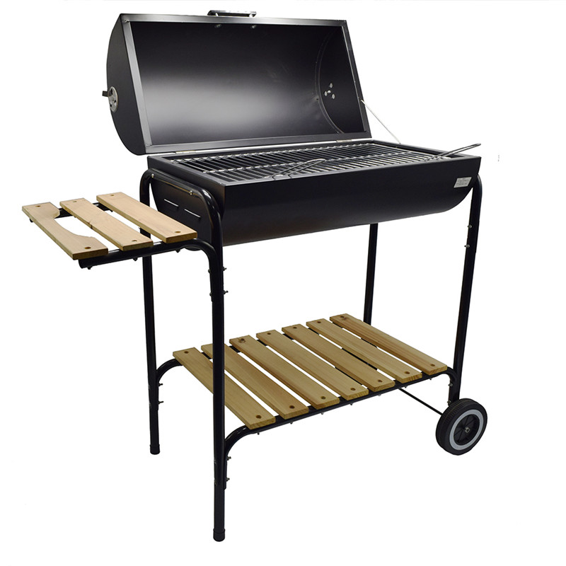 Hot prodej venkovní vozík uhlí uhlí BBQ barel gril s příborem