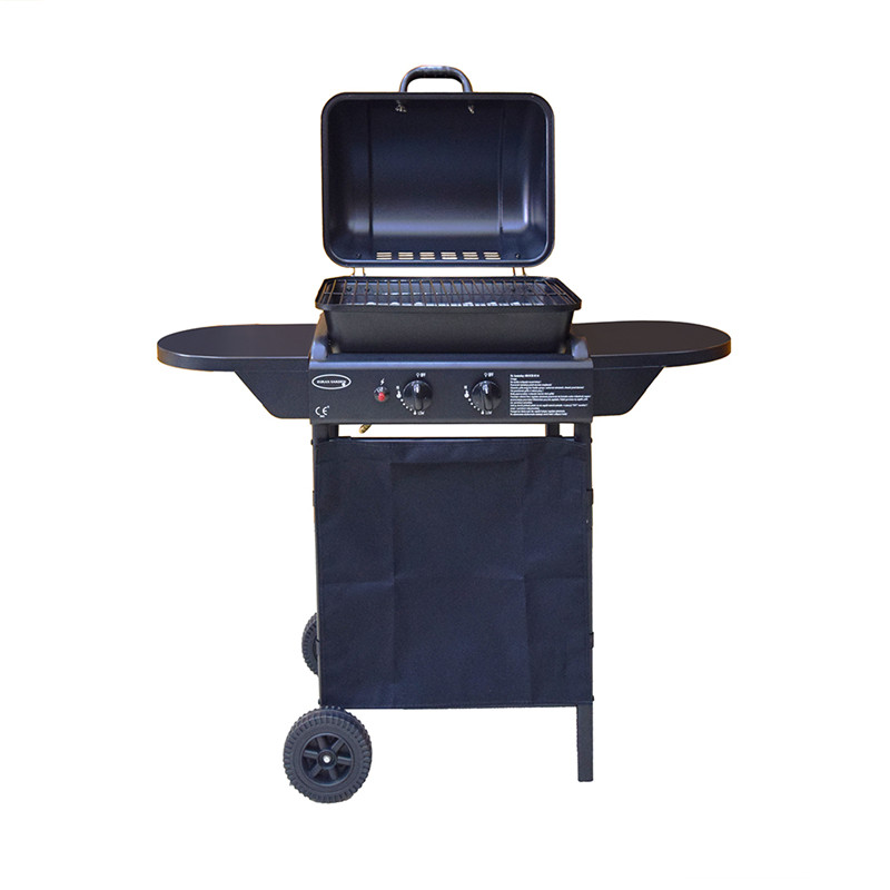 Vysoce kvalitní 2burners litinový vnitřní plynový BBQ gril vozík na grilování