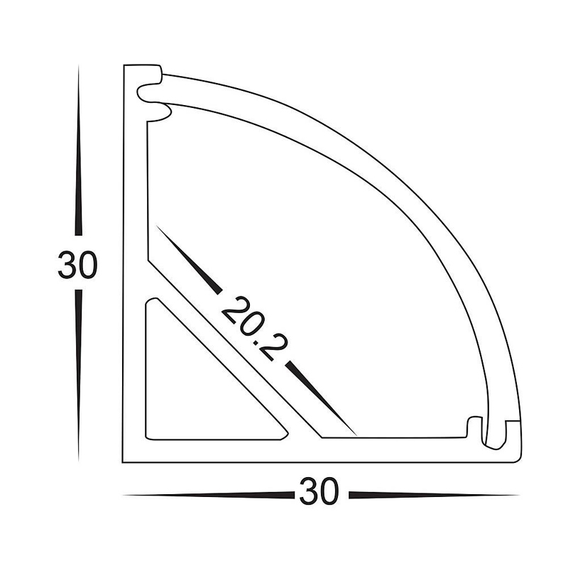 LED Light Corner Hliníkový LED profil 6063-T5 Aluminium Alloy Aluminium Linear Light