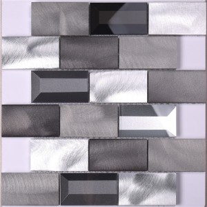 Světle / tmavě šedý hliníkový mix skleněné backsplash kuchyňské obklady