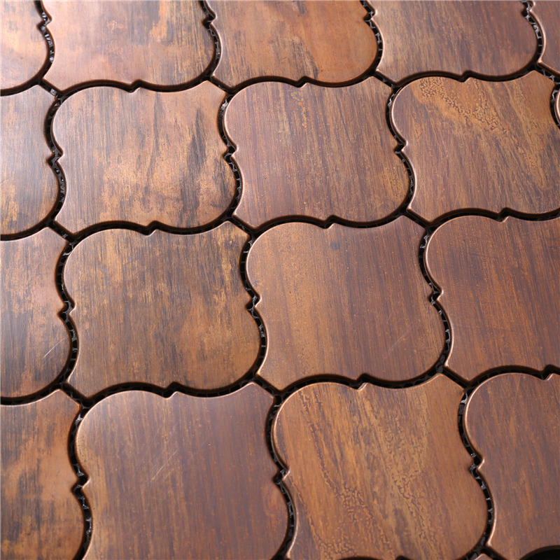 Starožitné backsplash mozaikové dlaždice z měděné lucerny