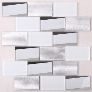 HMB12 Novinka Super White Glass Metal 12x12 prvotřídní mozaiková dlaždice do kuchyně