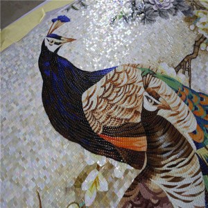 JH165 Přizpůsobený ruční design páv mozaika nástěnné malby umění dlaždice vzor