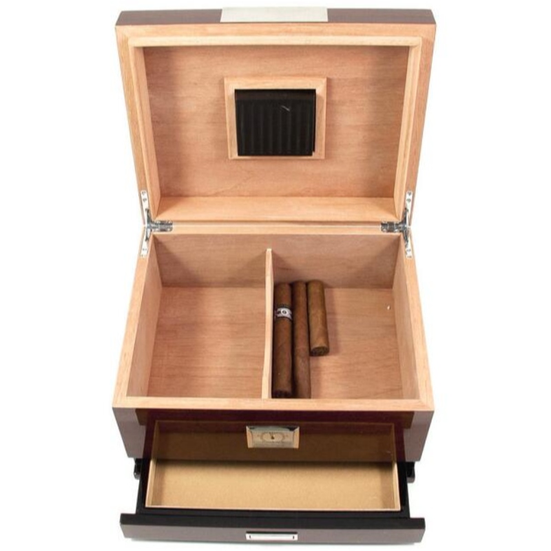 Walnut Cigar Humidor se zásuvkou