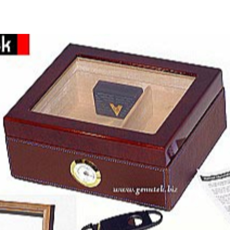 Wood 50 Count Glass Top Cigar Humidor