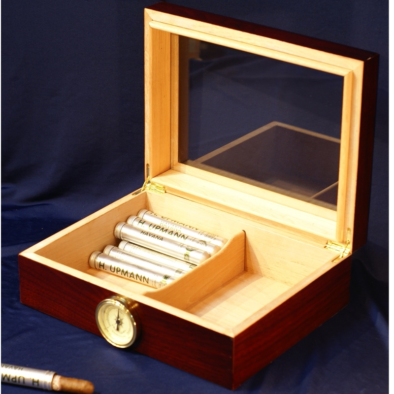 Wood 50 Count Glass Top Cigar Humidor