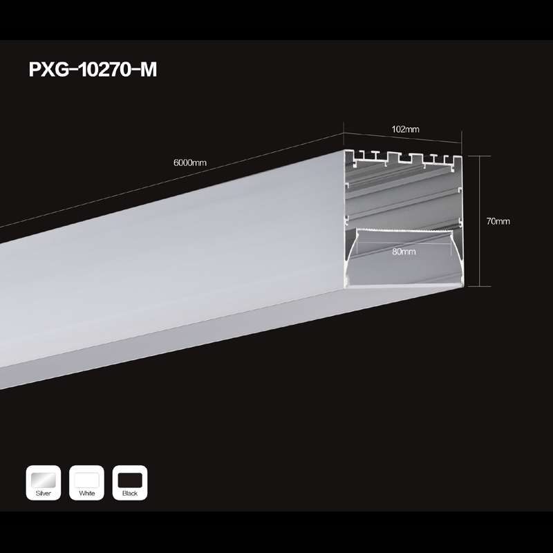 Matné PC kryt hliníkový profil rám LED lineární světlo