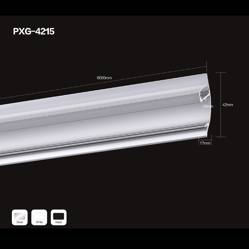 Rohový kryt PC hliníkový profil LED pásek pro flexibilní rozptylovač světla LED