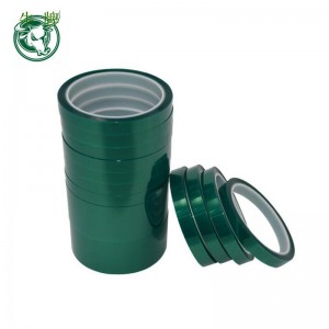 Vysokoteplotní samolepicí PET zelená páska se silikonovým lepidlem pro 180 stupňů tepelné ochrany a malování práškovou barvou