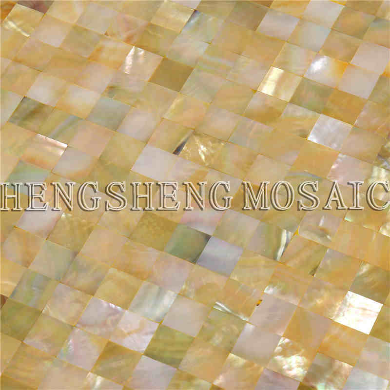 Velkoobchod žlutá mix bílá matka z perlové mořské skořápky mozaika koupelna dekorace dlaždice