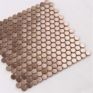 Rose Gold Copper Metal Penny kulaté mozaikové dlaždice Kuchyně Backsplash Hotel Obývací pokoje Stěny Lanka Dlaždice Cena
