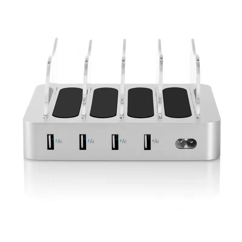 Nabíjecí stanice čtyř portů USB KPS-8402LC (AC / US / EU / UK / AU AC kabel)