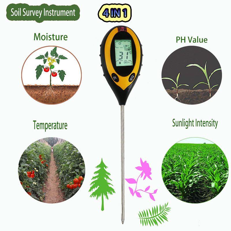 Rodinný zahradní tester vlhkost vody v půdě PH tester detektoru vodní vlhkosti Light Test