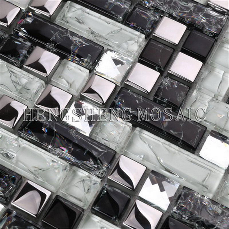 HY07 Tovární cena Módní design 1 * 1 rozbité zrcadlo křišťálové sklo Mosaic dlaždice pro nástěnné dekorace