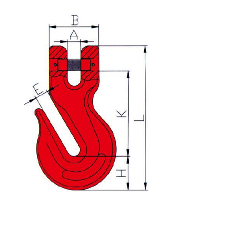 G80 Clevis Grab Hook Painted Red