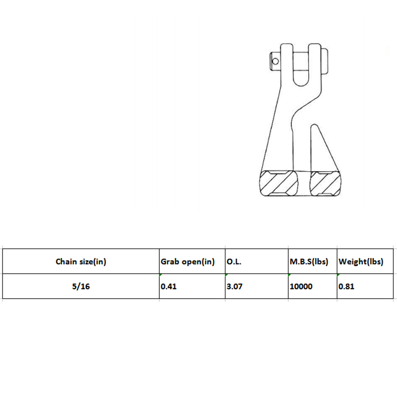 Kované slitiny Clevis Grab Bend Hook
