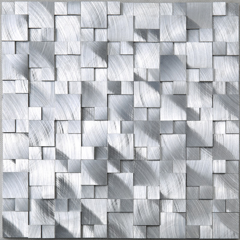Hotel Coffee Shop dekorace Wall 3D Square Aluminium Alloy Metal Mosaic Dlaždice