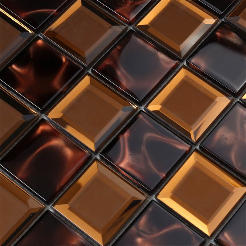 HXY37 Nový design náměstí Verona Unikátní křišťálově zkosené hrany zrcadlo mozaikové dlaždice měděné sklo backsplash