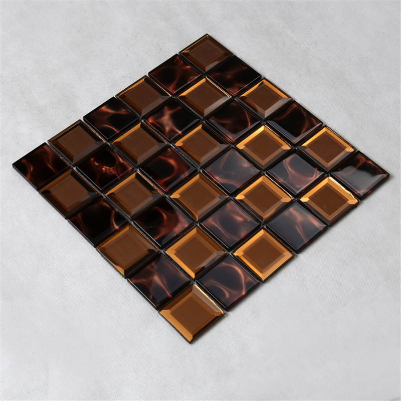 HXY37 Nový design náměstí Verona Unikátní křišťálově zkosené hrany zrcadlo mozaikové dlaždice měděné sklo backsplash