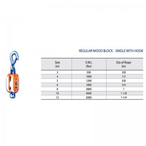 Pravidelné dřevo Block Single s háčkem