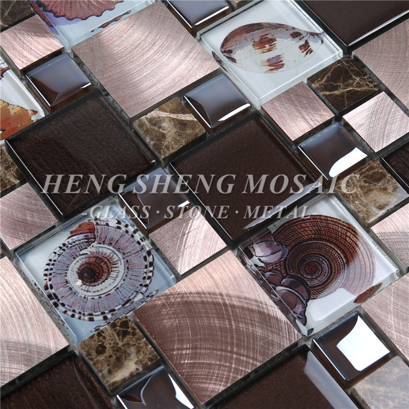 HYC12 Velkoobchodní starožitné praskání ledu Keramické smíšené skleněné kovové mozaikové dlaždice pro kuchyňské backsplash