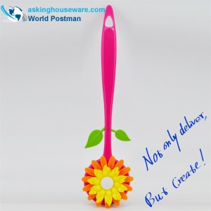 AKLBB001 Kartáč na vlasy s dlouhým držadlem ve tvaru květin