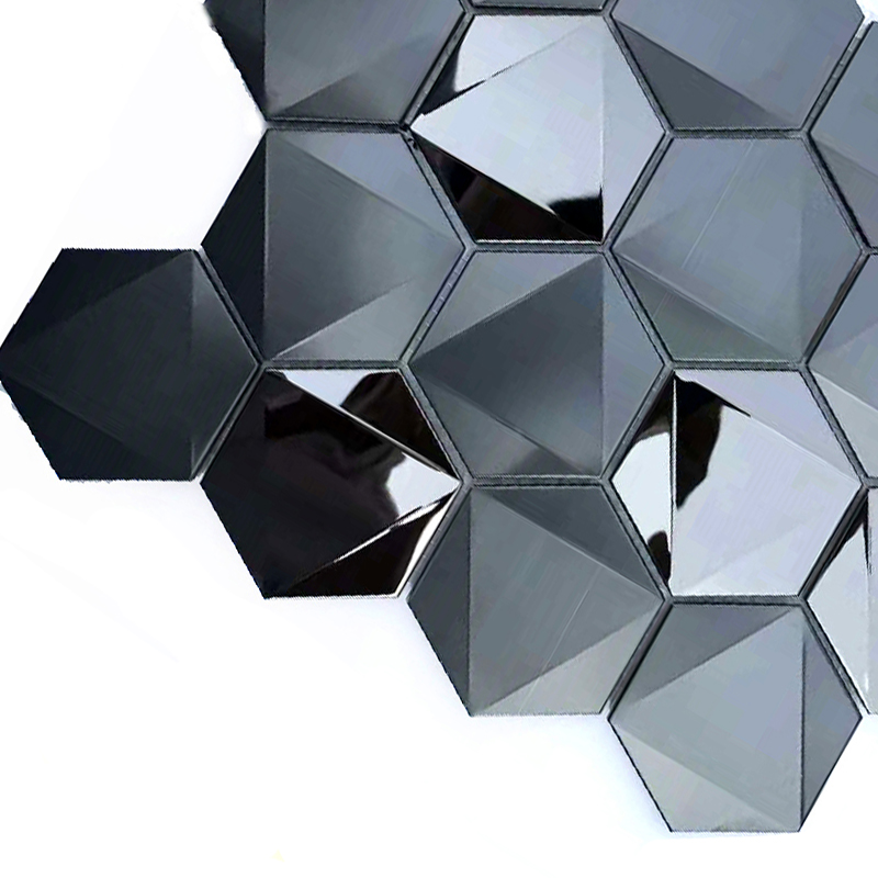 Černé kovové dlaždice 304/316 z nerezové oceli mozaiky pro nástěnné dekorace