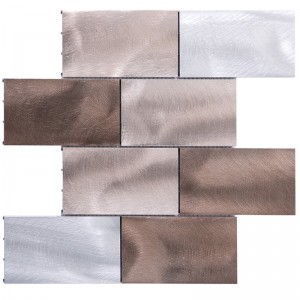 Domácí dekorativní metro vzor kartáčovaný kovový hliník zeď backsplash mozaika dlaždice koupelna