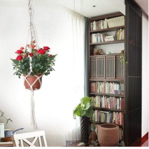 Ručně vyráběné věšáky na bavlněné lano pro dárkové kulaté a čtvercové hrnce (hrnec není součástí balení)