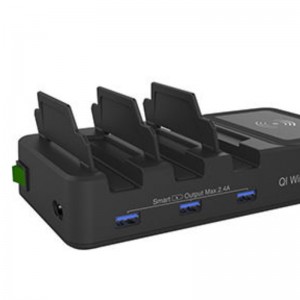 4 v 1 QI bezdrátová nabíječka 3 port USB nabíjecí stanice