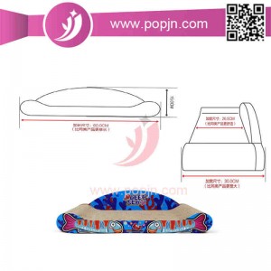 Recyklovatelné stírací lišty Škrábání Pad Lounge Bed Vlnitá lepenka Cat Scratcher