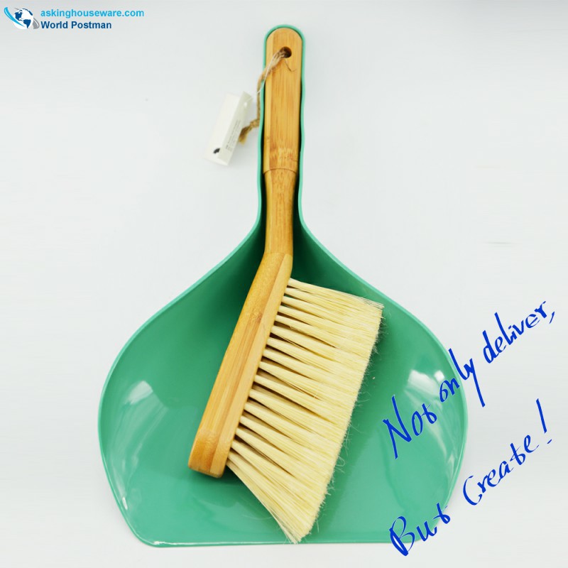 Akbrand Bamboo Handle Dustpan Brush v Tiff. Barva