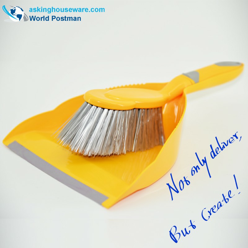 Akbrand Dustpan Brush Broom s měkkým držadlem TPR a jemnou rukojetí TPR