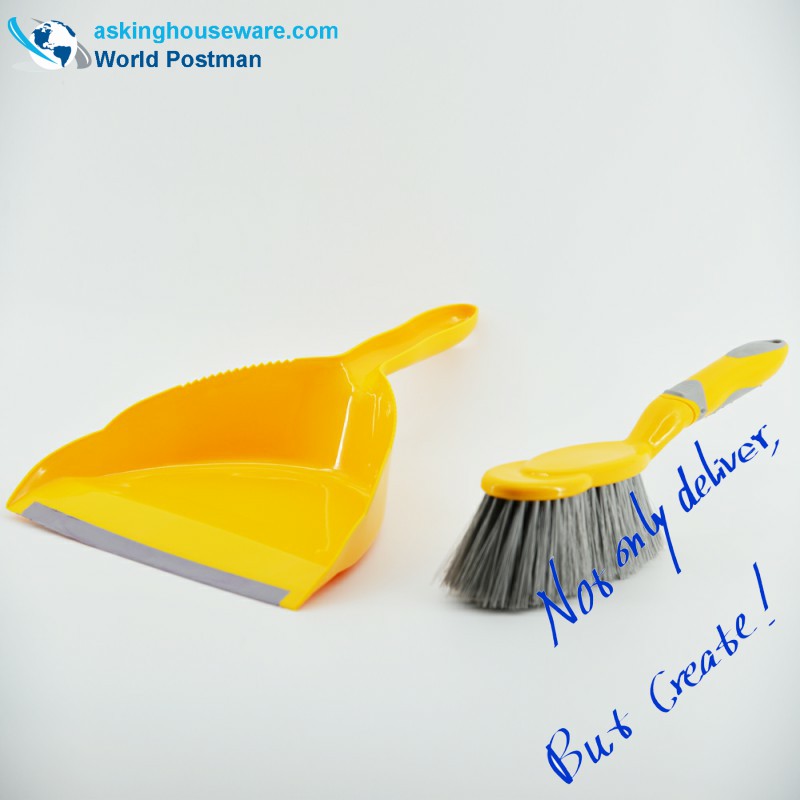 Akbrand Dustpan Brush Broom s měkkým držadlem TPR a jemnou rukojetí TPR