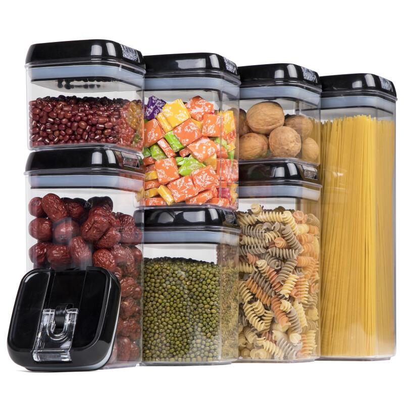 7dílná sada vzduchotěsných nádob na skladování potravin BPA zdarma, nádob na skladování potravin s víčky