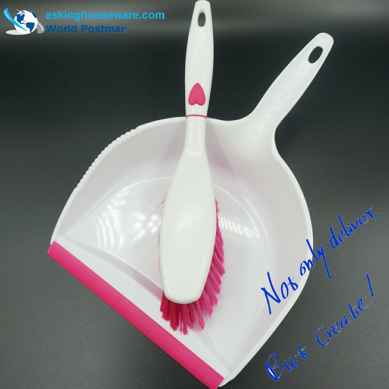 Akbrand Big Square Dustpan Brush Broom s designem tvaru srdce na rukojeti