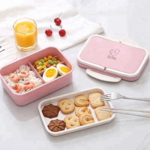 Přenosný ekologický BPA Obilná sláma zdarma a PP 3 přihrádka pro děti Bento Lunch Box