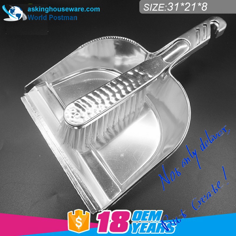 Akbrand Square Dustpan Brush Broom with Silver Coated