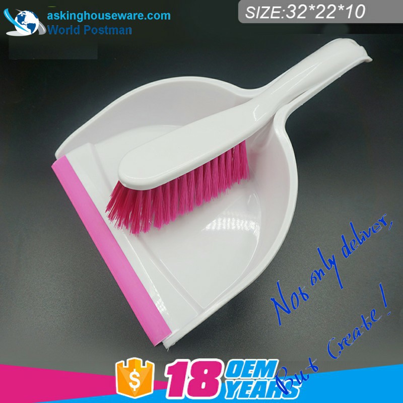 Akbrand Dustpan Brush Broom s vlnovým tvarem PVC linie na vstupu Dustpan