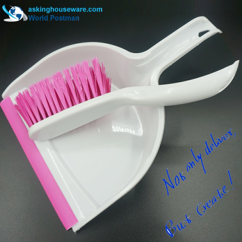 Akbrand Dustpan Brush Broom s vlnovým tvarem PVC linie na vstupu Dustpan