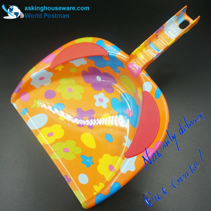 Akbrand Yellow Flower Water Mark Dustpan Brush Broom s PVC linkou na vstupu Dustpan