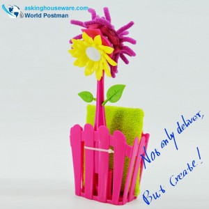 Akbrand Kuchyňské čisticí zařízení Duster a úložný kbelík s přísavkami a houbou