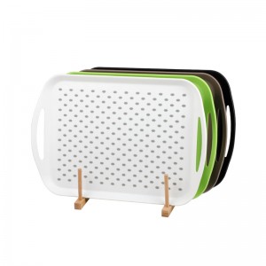 PP Plastic Rectangle fast food black tray porce