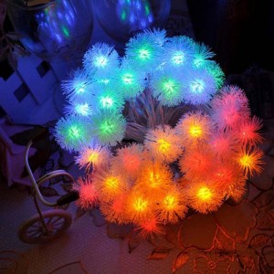 LED Snow Pompon String Lights Barevná lanová světla Dekorace na Vánoce / Svátek / Svatba / Party